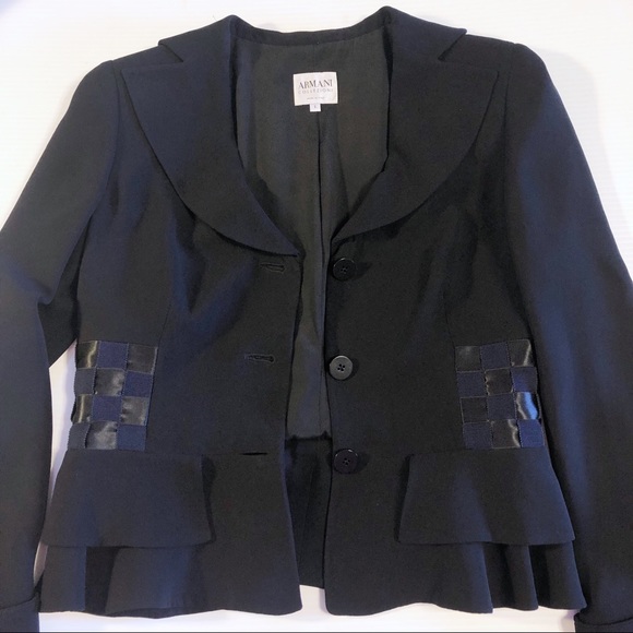 Armani Collezioni Black Peplum Blazer, 8 - Picture 10 of 14